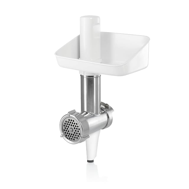 Accessorio tritacarne Bosch MUZ5FW1 in bianco e alluminio pressofuso
