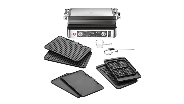 Piastra a contatto Braun MultiGrill 9 CG9167 con piastre da grill, lisce e per waffle