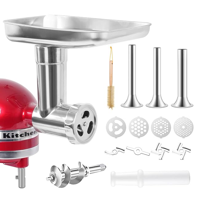 Accessorio tritacarne Gdrtwwh GD100 in acciaio per impastatrici KitchenAid