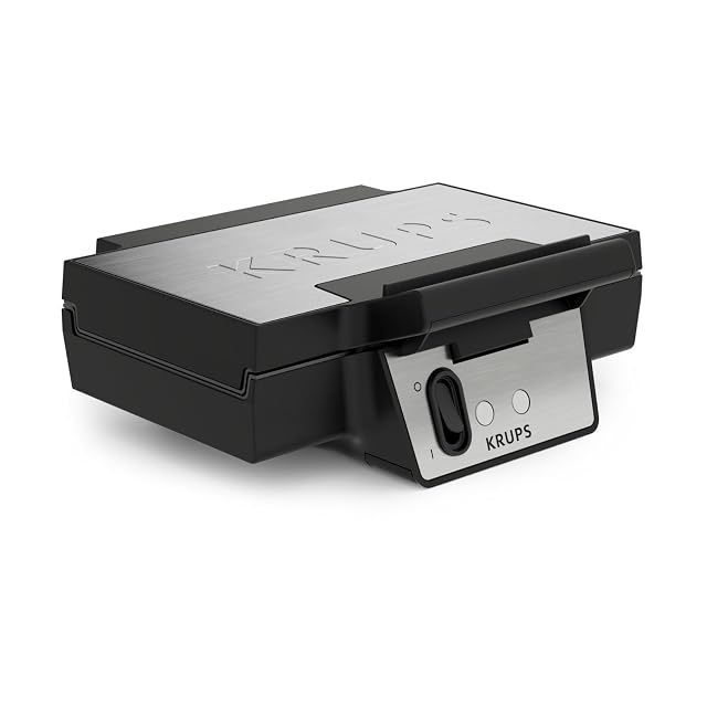 Piastra per waffle Krups FDK261 Iconic in nero e acciaio
