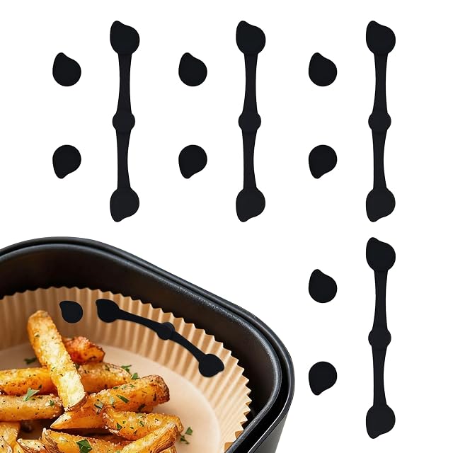 Dodici magneti rivestiti in silicone per tenere la carta forno in una friggitrice ad aria