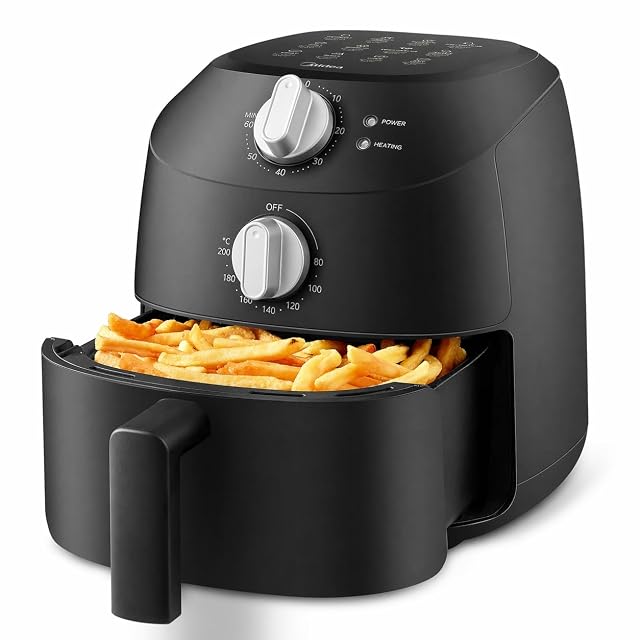 Friggitrice ad aria compatta Midea MAF20P0BPK da 2 litri con due manopole